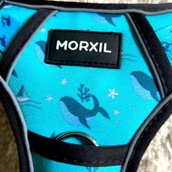‼️SOLD‼️NEW🐳 MORXIL TURQUOISE PADDED REFLECTIVE WHALE DOG HARNESS LEAD/LEASH SET - Picture 3 of 16